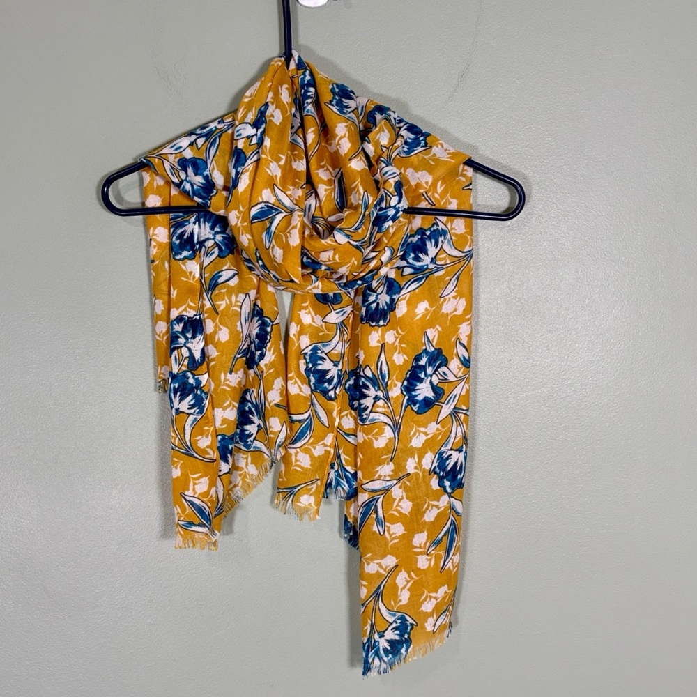 j.Crew factory floral scarf Yellow‎ Blue